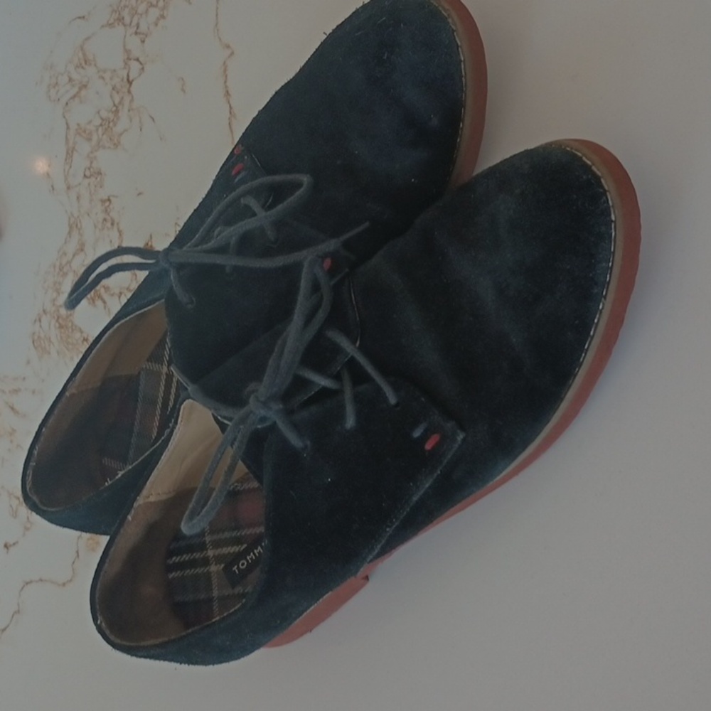 Tommy Hilfiger Black Nubuck Leather Suede Shoes 8M